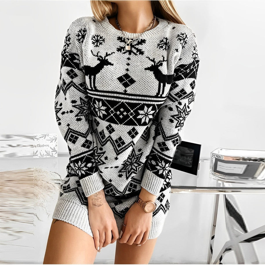 WW | Modisches Strickkleid Mit Print