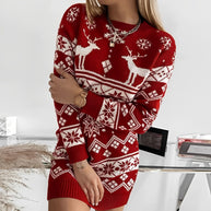 WW | Modisches Strickkleid Mit Print