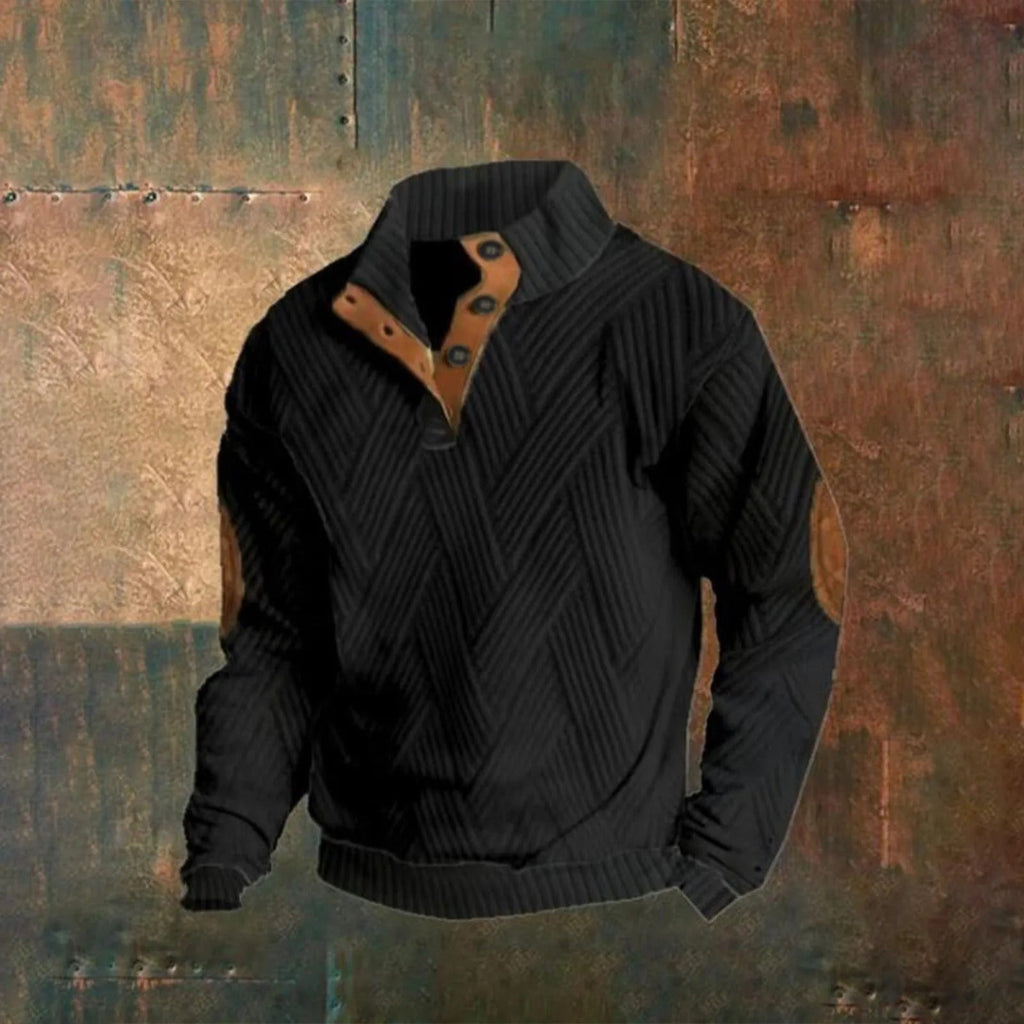 WW | Herren Sweatshirt Mit Karomuster Und Knöpfen Für Stilbewusste Männer