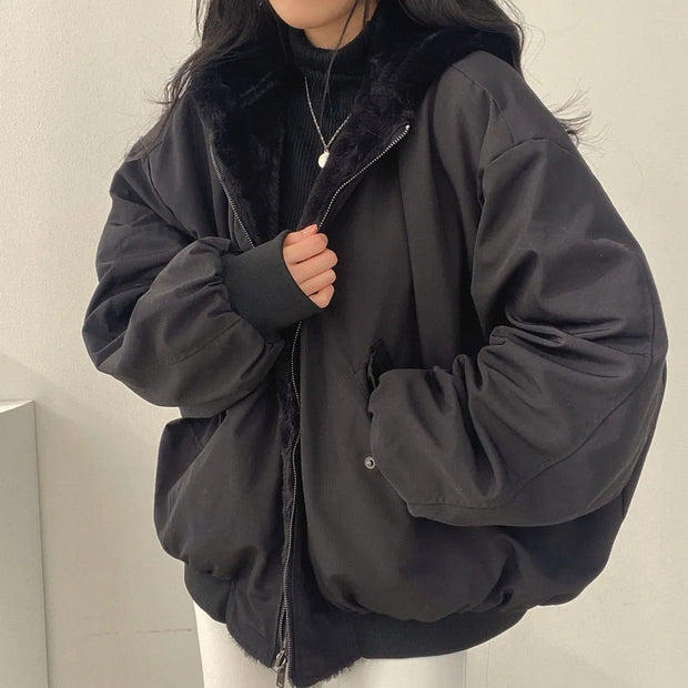 Bequeme doppellagige Winterjacke im koreanischen Stil