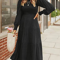 WW | Midi-Kleid mit Langen Ärmeln und Dinnerjackets