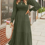 WW | Midi-Kleid mit Langen Ärmeln und Dinnerjackets