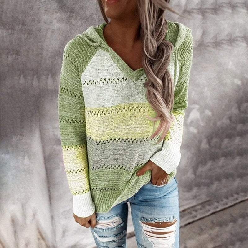 W&W Mode | Bunt gestreifte Strickwesten im Ibiza-Boho-Stil für Damen - Trendy und bequem