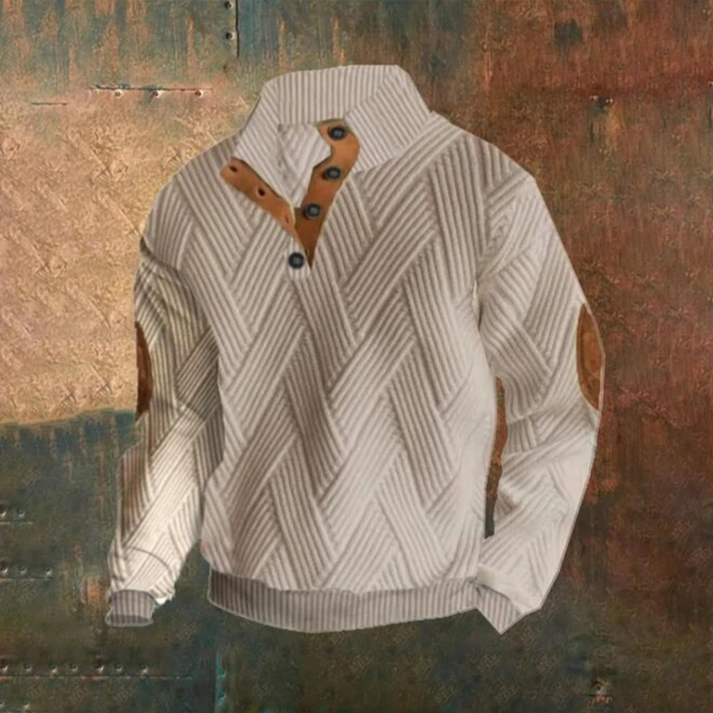 WW | Herren Sweatshirt Mit Karomuster Und Knöpfen Für Stilbewusste Männer