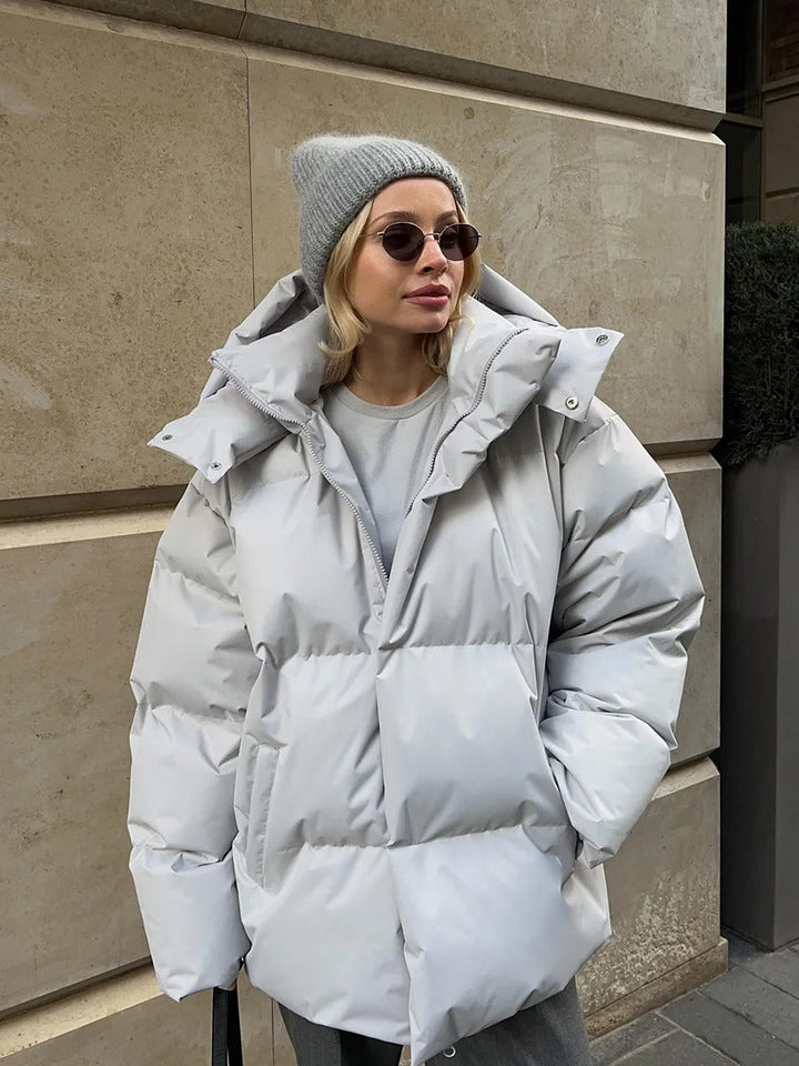 Damen-Kurzjacke mit Kapuze und Wattierung