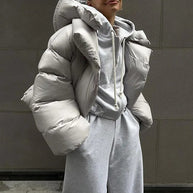 Frauen Mode mit Kapuze Baumwolle gepolstert kurze Jacke