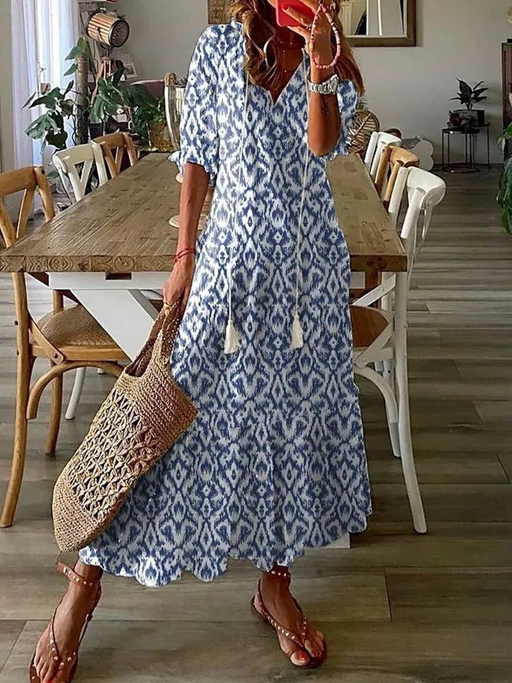 W&W Mode | Boho Blumen Maxi Kleid Für Damen
