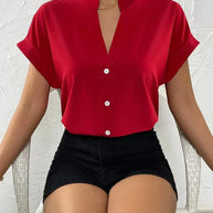 WW | Elegantes V-ausschnitt Top Für Frauen