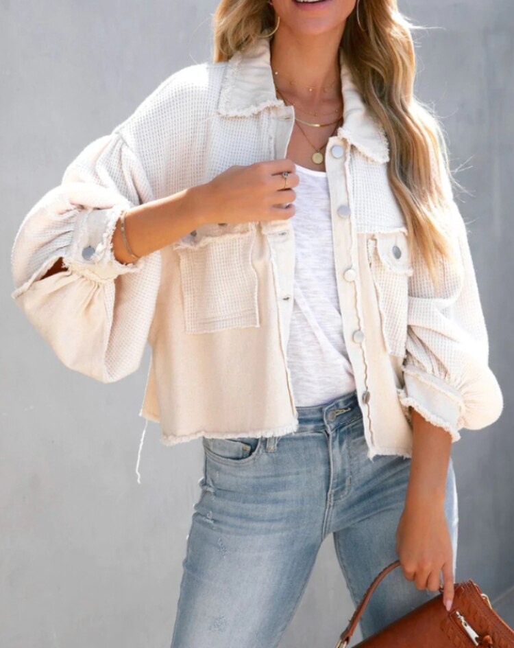 WW Jacke | Moderne Damenjacke mit Rippensamt in Pastellfarben