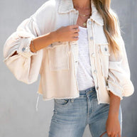 WW Jacke | Moderne Damenjacke mit Rippensamt in Pastellfarben