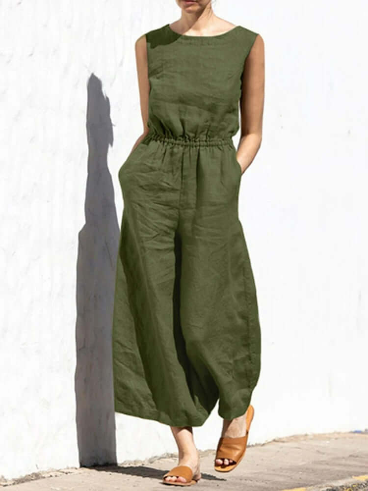 WW | Leinen Rundhals Overall