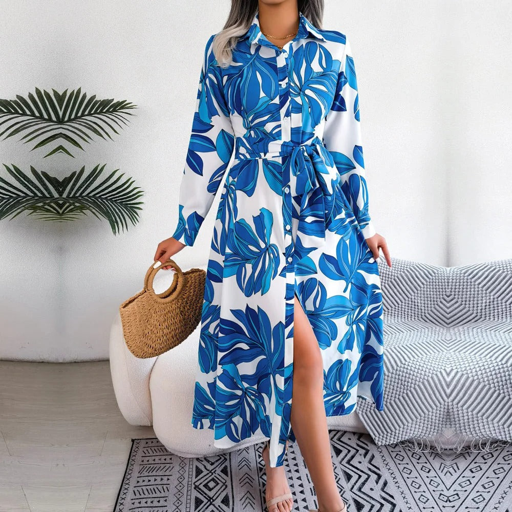 WW | Hemdkleid mit Blumenmuster und Gürtel