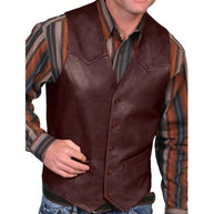 WW | Gilet Klassisch Western Leder Optik Weinlese Weste Für Männer