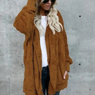 WW Fleece-Cardigan | Superweicher lässiger Fleece-Cardigan mit Kapuze für Damen