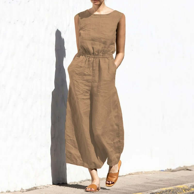 WW | Leinen Rundhals Overall