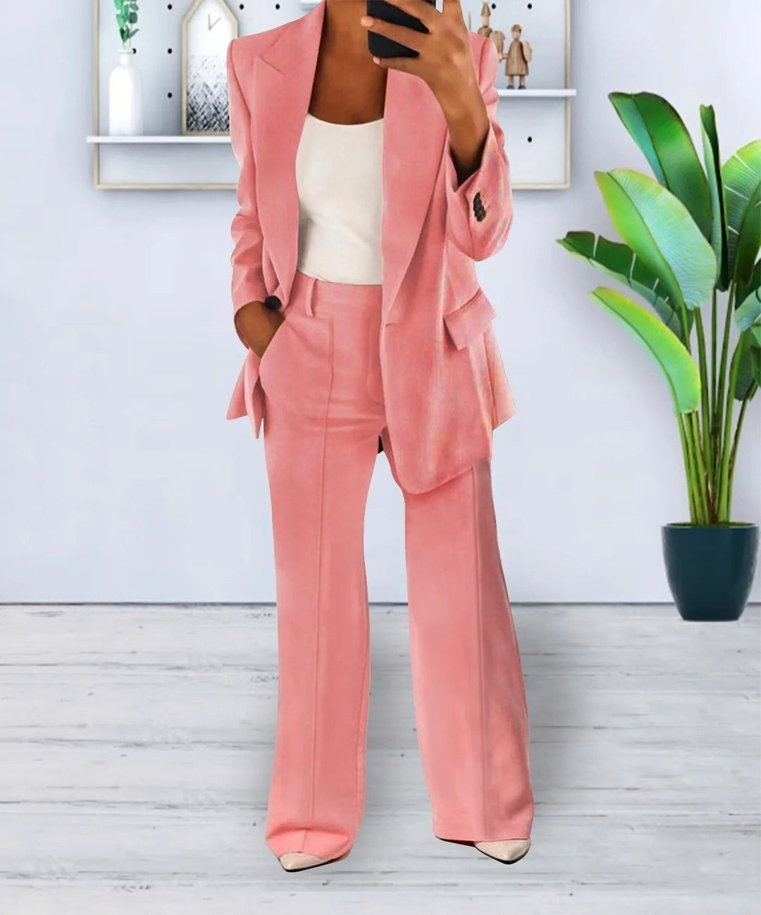 W&W Mode - Blazer Und Hose - Klassiker - Vielseitiges Design, Hochleistungsstoff - Ideal Für Geschäft Für Damen