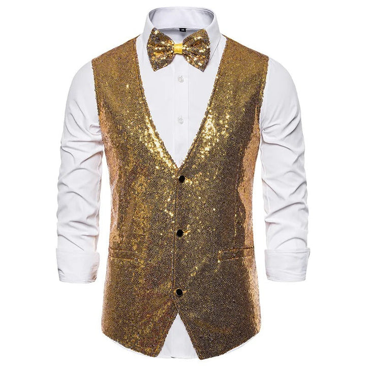 W&W Mode | Party Glitter Herren Weste Für Die Feiertage