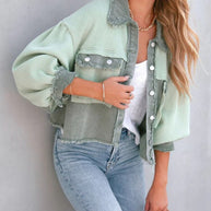 WW Jacke | Moderne Damenjacke mit Rippensamt in Pastellfarben