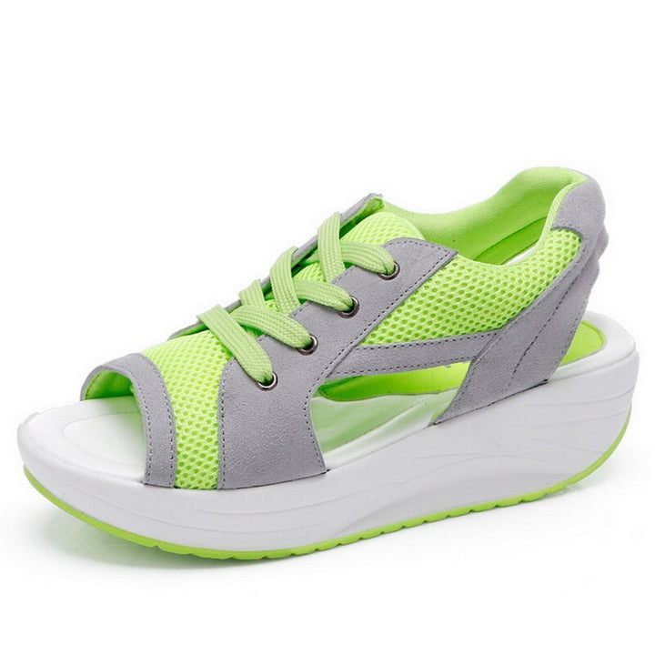 Gina™ – Sandalen mit kontrastfarbenem Schnürausschnitt Letzter Tag Rabatt]