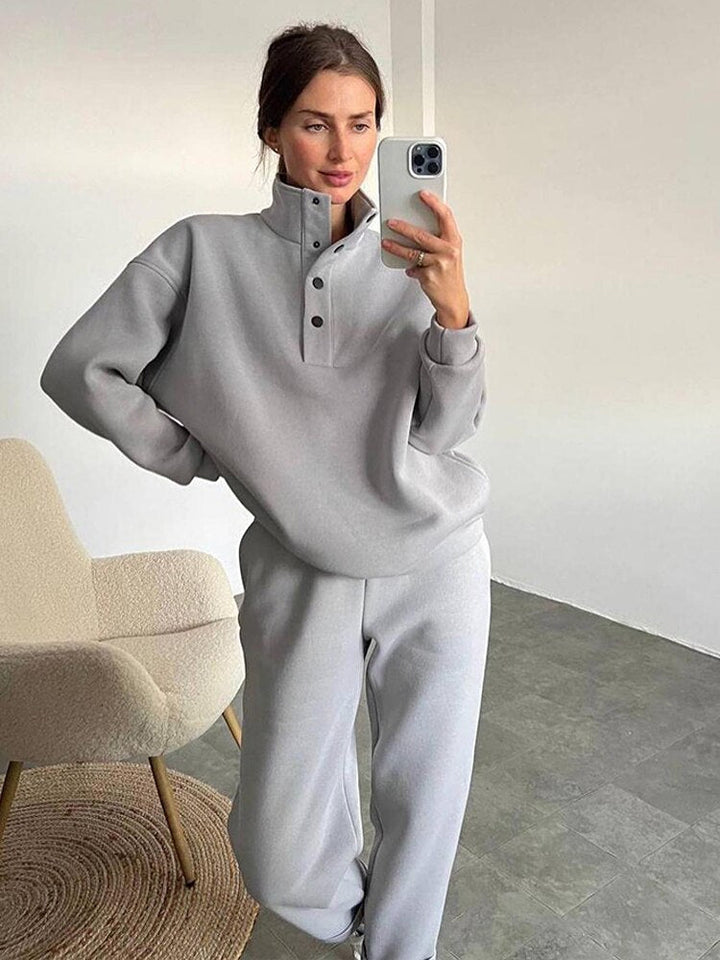 W&W Mode Fleece Jogginganzug | Bequemer Jogginganzug in Übergröße für Frauen