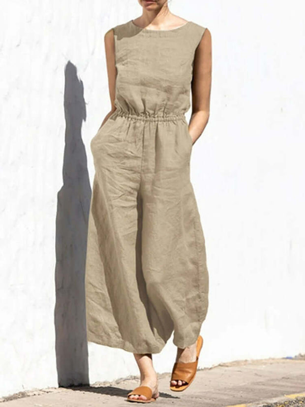 WW | Leinen Rundhals Overall