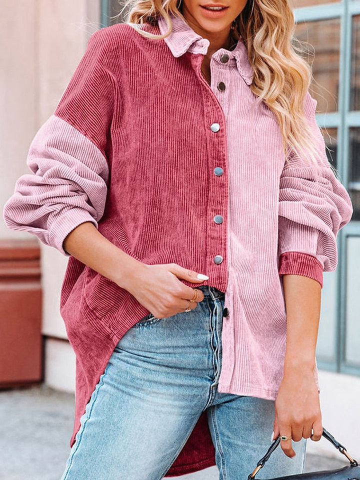 W&W Mode Cordbluse | Moderne gerippte Damenjacke für den Herbst