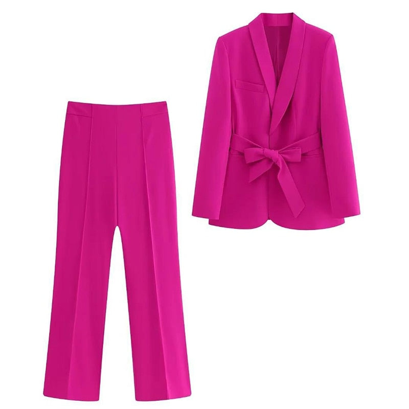 WW | Elegantes Blazer-Set mit Gürtel für Damen