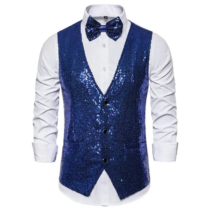 W&W Mode | Party Glitter Herren Weste Für Die Feiertage
