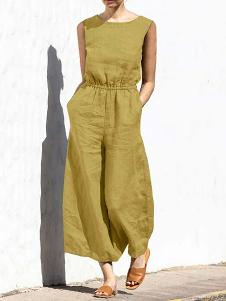 WW | Leinen Rundhals Overall