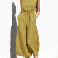 WW | Leinen Rundhals Overall