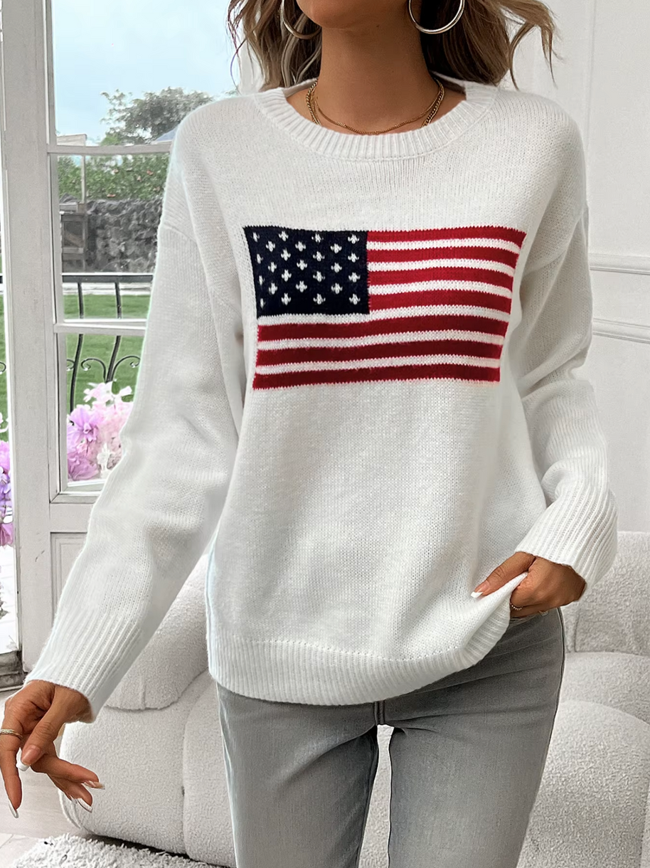 WW | Baumwollstrickpullover Mit Rundhalsausschnitt