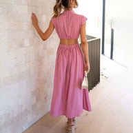 Dorothea | Plissiertes Kleid Mit Hohem Ausschnitt