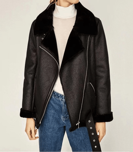 WW Winter Chic - Eleganter Leder Wintermantel für Damen