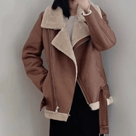 WW Winter Chic - Eleganter Leder Wintermantel für Damen
