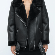 WW Winter Chic - Eleganter Leder Wintermantel für Damen