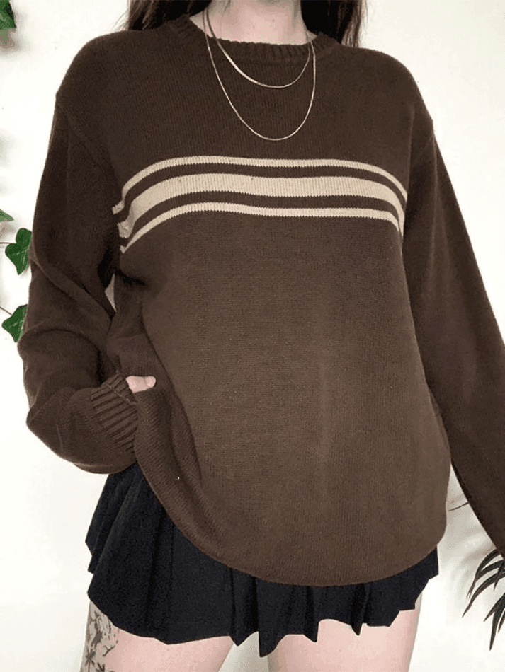 WW | Weinlese Drei Streifen Pullover Pullover