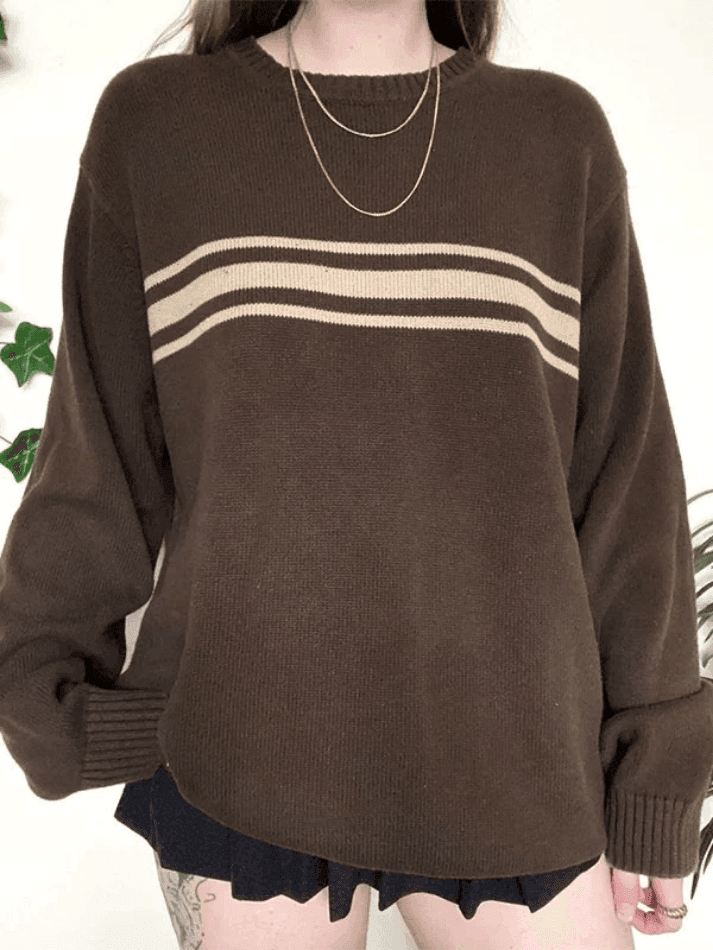 WW | Weinlese Drei Streifen Pullover Pullover