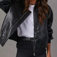 WW | Lockere Lederjacke für Damen