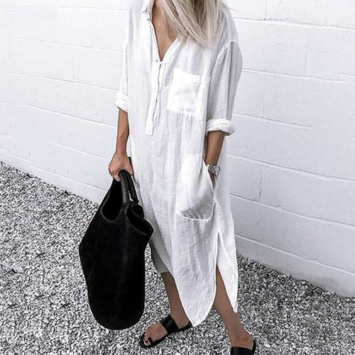 WW | Leinen Maxi Kleid