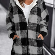 WW | Karo-Hoodie-Jacke Für Frauen