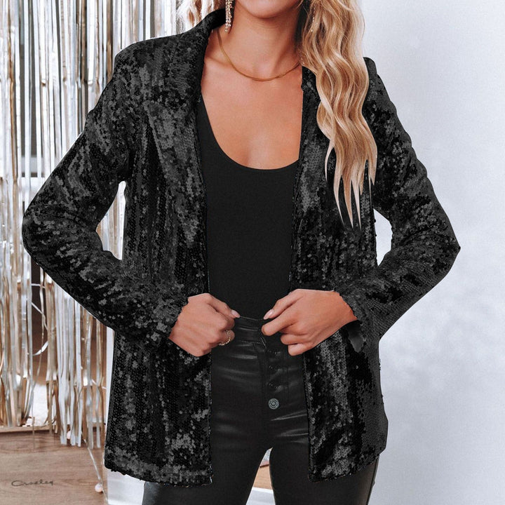 W&W Mode | Stilvolle Winter Schicke Glitzer Blazer Für Frauen