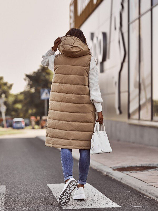 W&W Mode | Gefütterte Puffer-Weste mit Kapuze für Damen