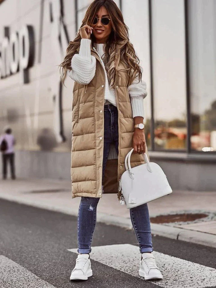 W&W Mode | Gefütterte Puffer-Weste mit Kapuze für Damen