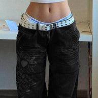 WW | Gewaschene Herzmuster Cargojeans