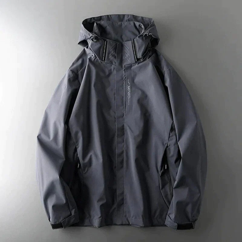 WW | Herren Wasserdicht Windbreaker Schwarz Jacke