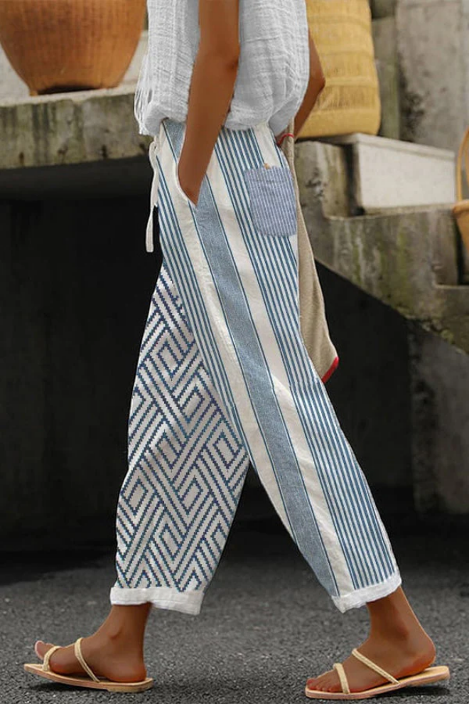 WW | Casual Unique Printed Button Pocket Pants