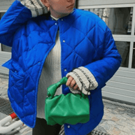 Wattierte, lockere Jacke in Übergröße