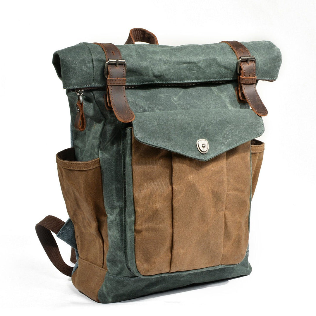 Canvas-Rolltop-Rucksack für Alltag und Outdoor-Aktivitäten