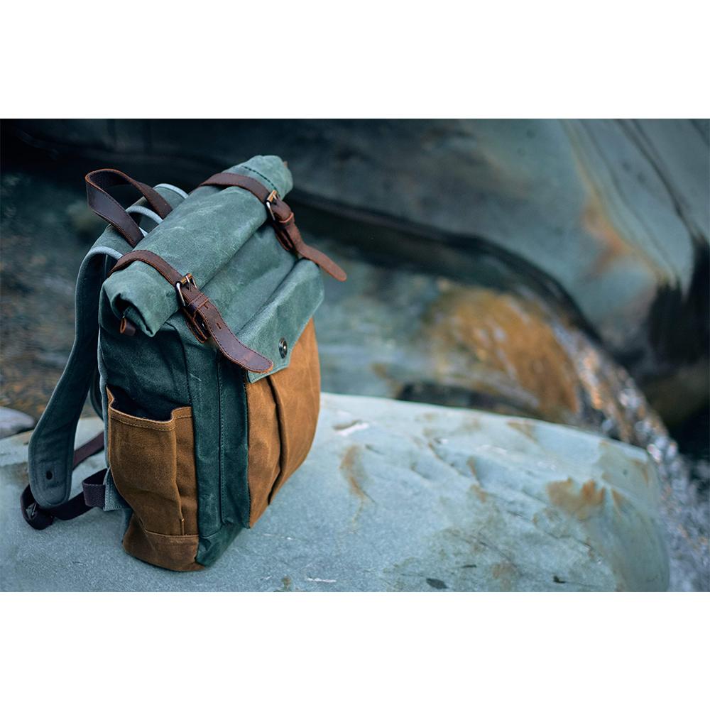 Canvas-Rolltop-Rucksack für Alltag und Outdoor-Aktivitäten