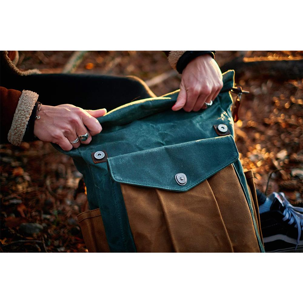 Canvas-Rolltop-Rucksack für Alltag und Outdoor-Aktivitäten
